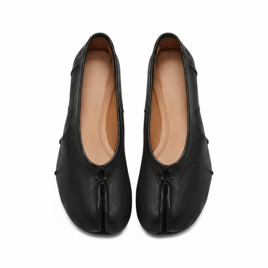 Black Tabi Flats - Clean Top View