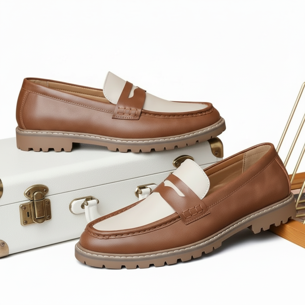Two tone classic loafers
