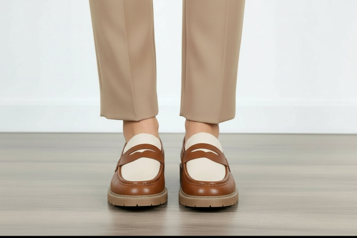 Two tone classic loafers