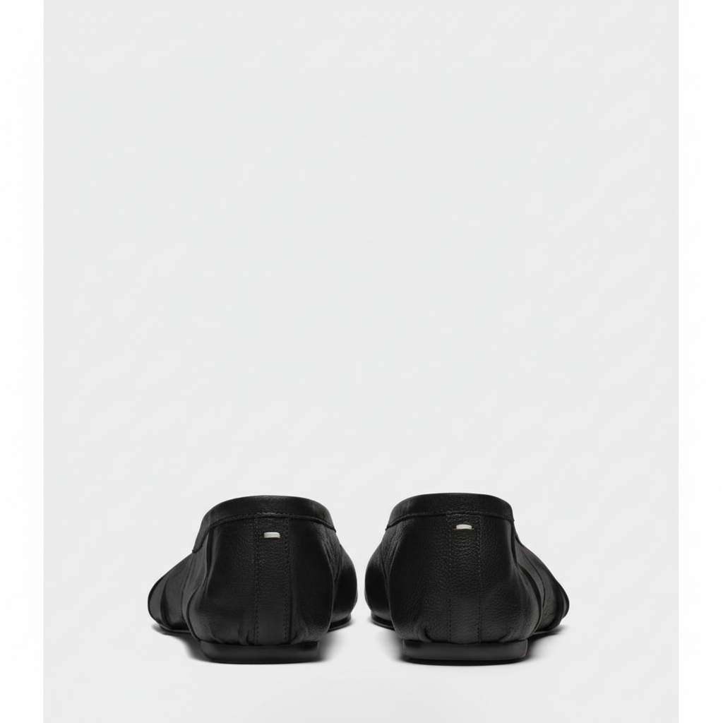 Black Tabi Flats - Clean Back View